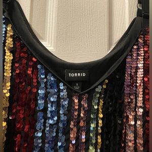 Torrid multi color sequence dress- size 1